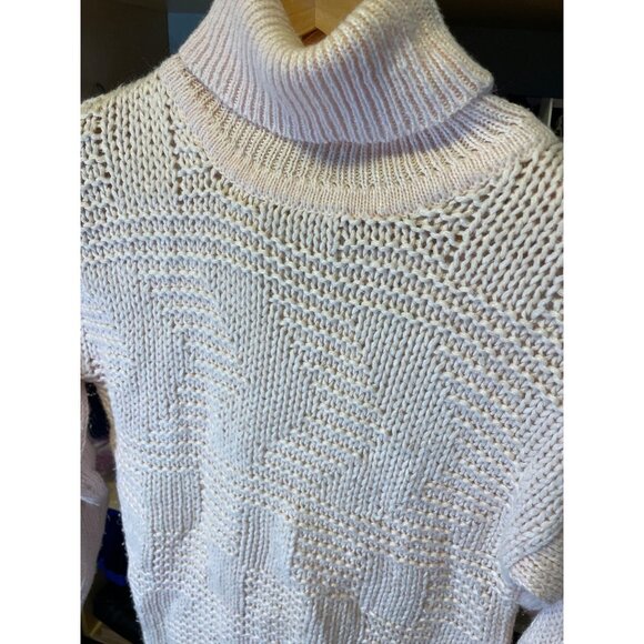 Vintage 90s Christine Light Pink Knit Turtleneck Long Sleeve Sweater Sz S - Picture 4 of 9